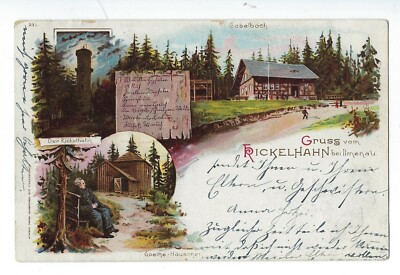 Ilmenau, Kickelhahn, Goethe-Häuschen, Gabelbach, map expired 1904