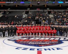 New Jersey Devils Team Lineup 2024 Global Series Prague 8x10 NHL Hockey Photo