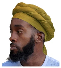 Gold African pre-tied Turban for Men - DPHDM301PT
