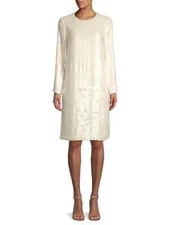 Lafayette 148 New York Bonnie Iridescent Sequin Shift Dress, Lined, XS, $998 NWT