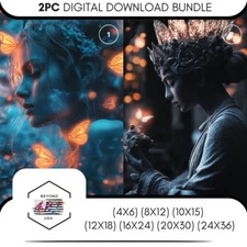 Butterfly Effect: A Man's Reflection - 2PC Digital Download Wall Art SKU29