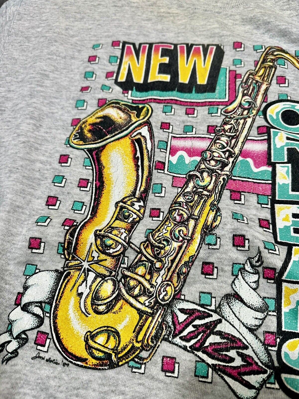 Vintage New ORLEANS Jazz Crewneck Pullover Sweate… - image 5