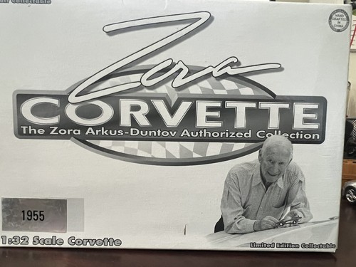 NIB 1955 CORVETTE Zora Arkus-Duntov Chevrolet 1:32 Model Car Diecast Detailed - Picture 7 of 7