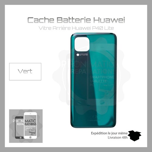 Vitre arrière cache batterie couvercle pour Huawei P40 Lite avec logo et adhésif - Photo 4 sur 4