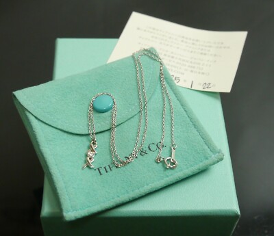 Authentic Tiffany Necklace Kiss XOXO 1P 750 K18 White Gold