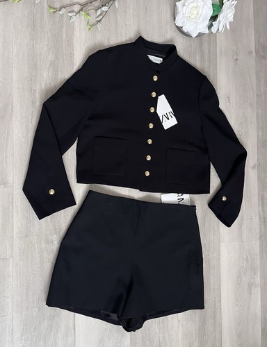 Zara Collection schwarze Cropped Jacke mit Knöpfen Gr. Large L neu mit Etikett - Bild 4 von 9