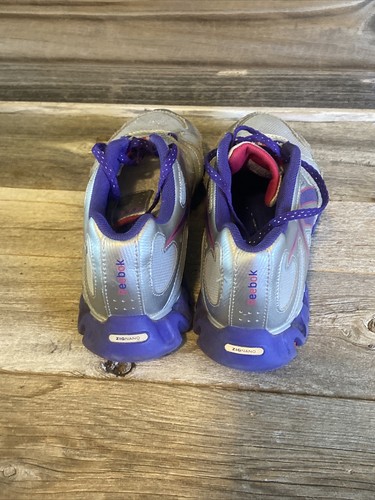 Reebok Zig Tech Women's Size 5.5 Silver Purple Shoes Low Top Running Sneakers - Picture 4 of 4