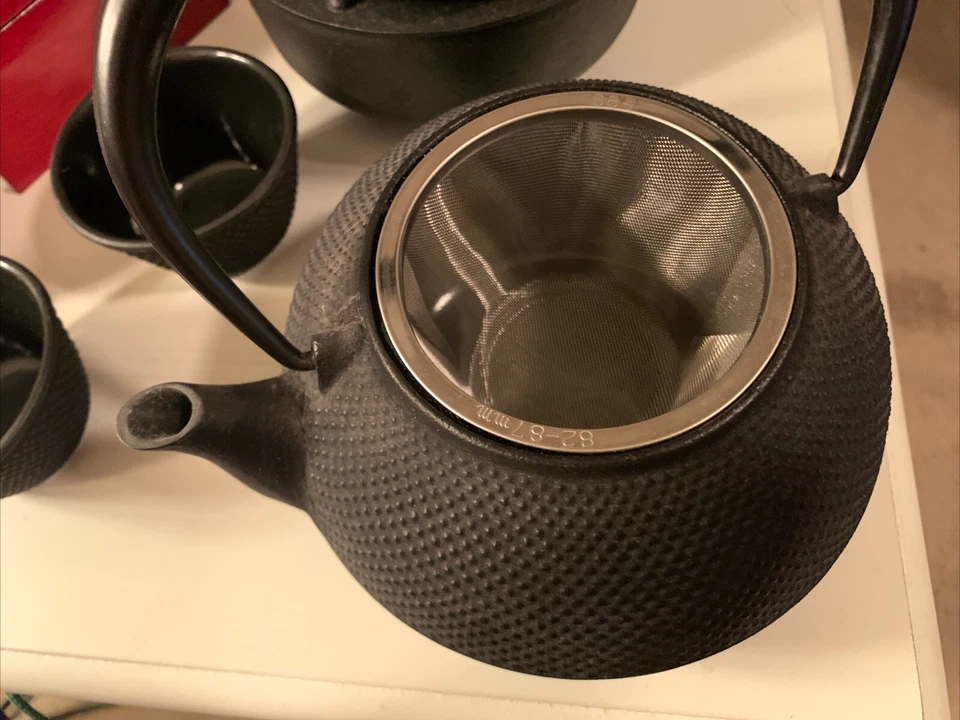 Conjunto de infusor de bule de chá WAZUQU TEAVANA ferro fundido com rebite e porta-copos - Imagem 2 de 4