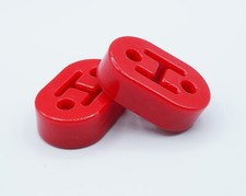 2x Stück Polyurethan PU Auspuff Gummi verstärkte Ausführung rot - universal