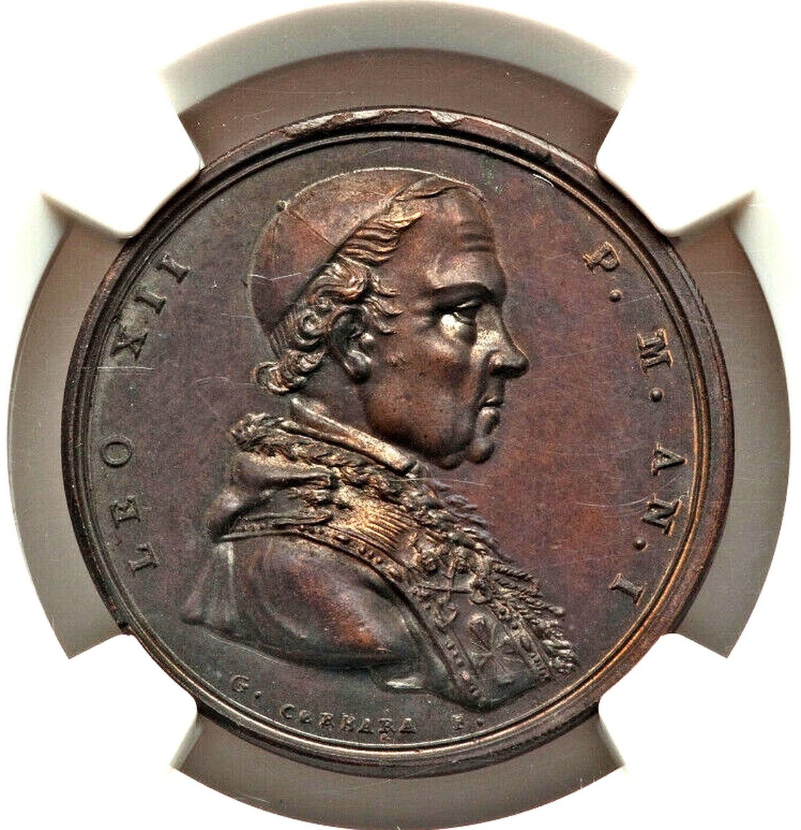 Vatican Pope Leo XII Medal Anno I (1823) Dated - NGC MS62 Brown Vatican Pope Leo XII Medal Anno I (1823) Dated - NGC MS62 Brown