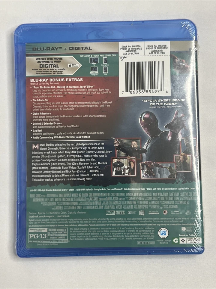 Avengers: Age of Ultron (Blu-ray + Digital 2015) NEW SEALED Foto 4 de 4
