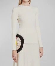 Gabriela Hearst Women's Ivory Wool Crochet Crewneck Phoebe Blouse Top Size XS