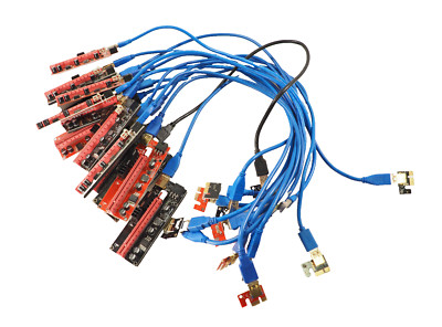 Lot of 14 PCE164P-N08 VER009S PCI-E X1 X16 Riser 6 Pin for Video Card