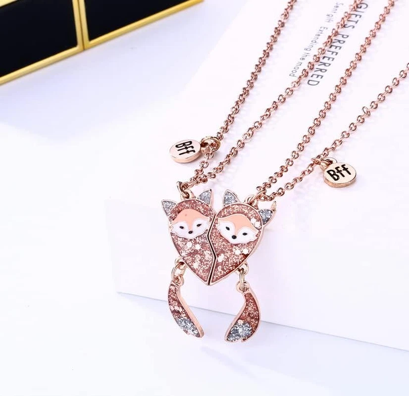 Beste Freunde für Immer Halsketten, Freundschaft Gold Fuchs Anhänger Ketten Hals - Bild 4 von 4