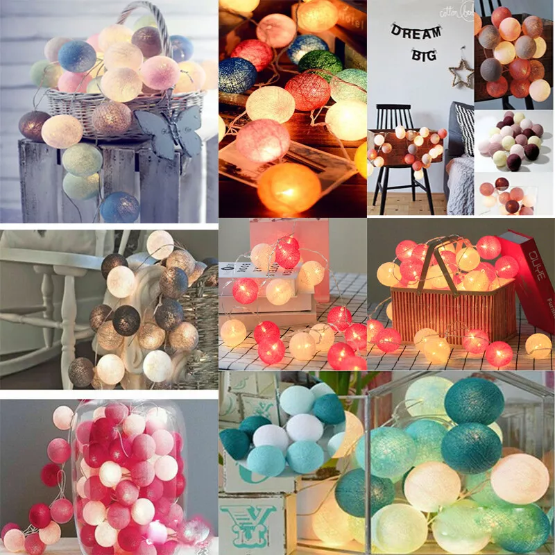 Cotton ball string lights plug in deals