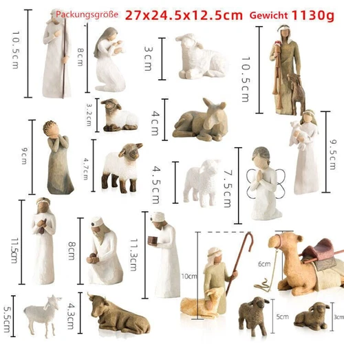 20teiliges Krippenset Born Scene Willow-Tree Figur Kunstharz-Bastelset - Bild 2 von 12