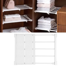Space Saving Adjustable Wardrobe Shelves Clothing Closet Storage Organizer Rack