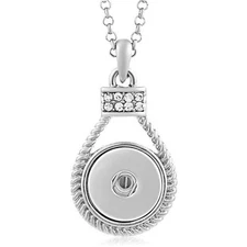 Snap Jewelry Ginger Charm Necklace Rope Pendant Fits 18MM 20MM Custom Buttons