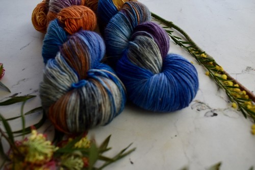 Hand Dyed Hello Parker Sock yarn X 2 Skeins - Picture 2 of 6