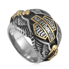 Mens Motorcycle club Biker Punk Eagle Ring Silver Stainless Steel Size 7-13