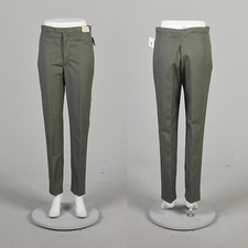 Small 1960s Deadstock Pant Gabardine Sanforized Cotton Tapered Leg Slacks Pants