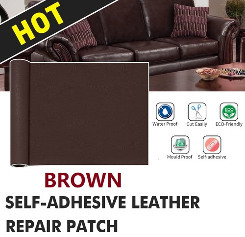Brown Self-Adhesive Patch Leather Repair for Seats Couch Furniture Upholstery US - Picture 14 of 14