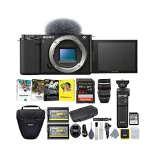 Sony Alpha ZV-E10 APS-C Vlog Camera Body Black Content Creators Bundle