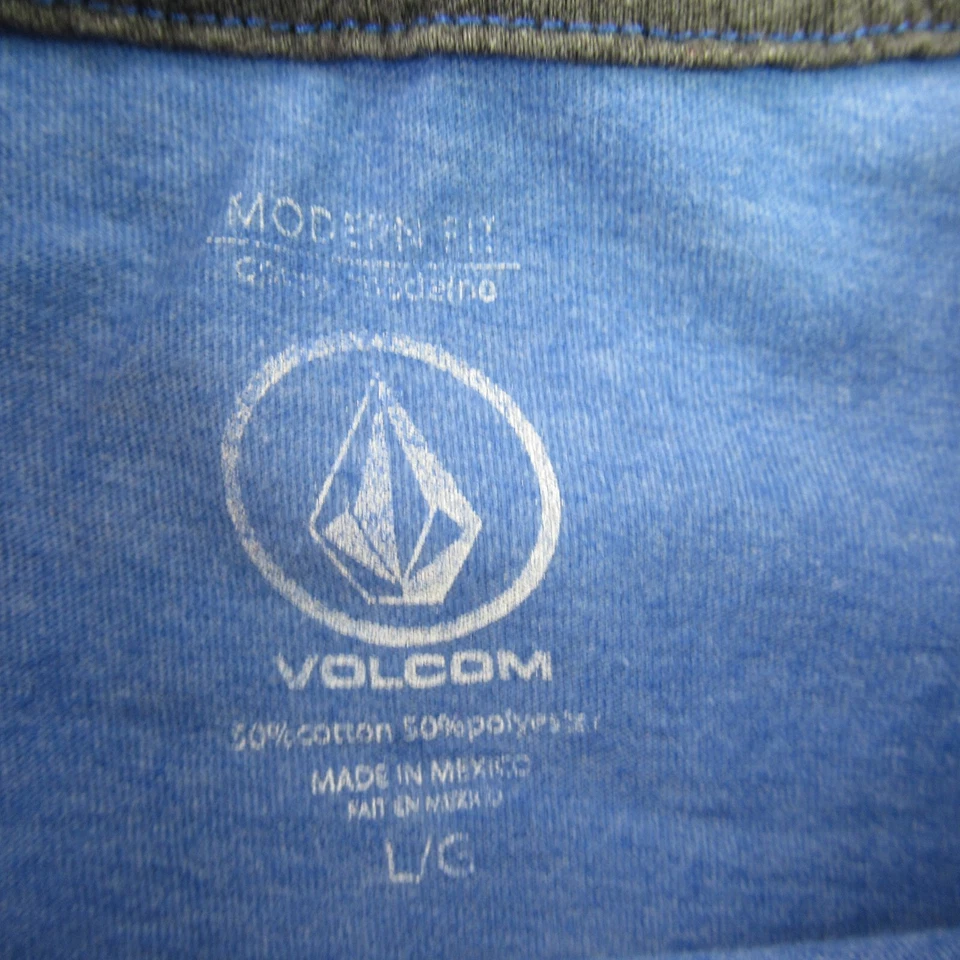 Camisa Volcom Niños Grande Manga Corta Informal Cuello Redondo Ligera Exterior Azul Foto 3 de 4