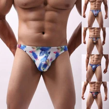 Sexy Men Print Underwear Briefs Mesh Underpants Jockstrap Gay Bikini Underpant ♡