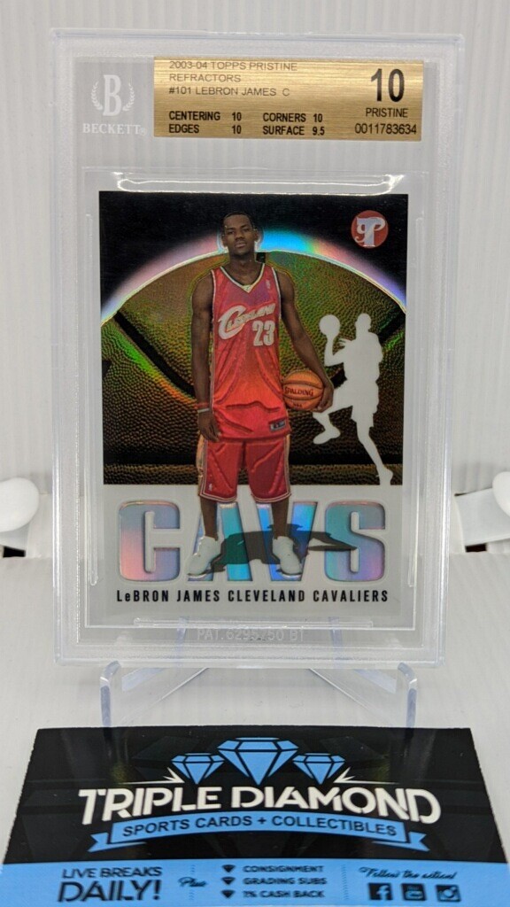 2003-2004 Topps Pristine LeBron James Refractor 1999/1999 RC BGS