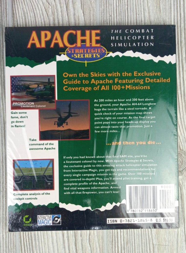 Apache the Combat Helicopter Simulation Vintage Big Box PC Game