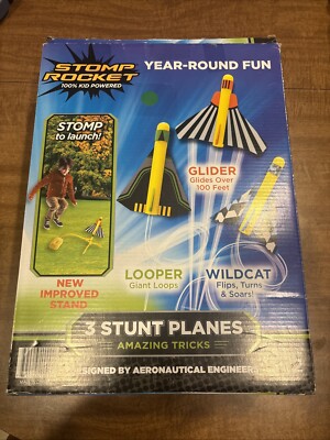 Stomp Rocket X-treme Stunt Planes STEM stunt planes 3 Planes Open Box New.