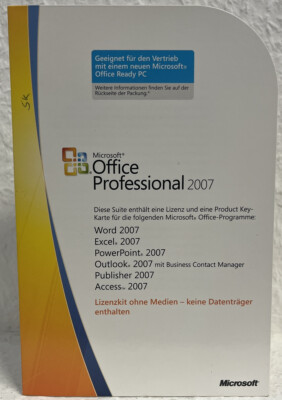 Microsoft Office Professional 2007 Lizenzkit ohne Medien