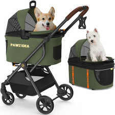Cat Stroller 4 in 1, Pet Stroller for Small/Medium Dogs with Detachable Carrier