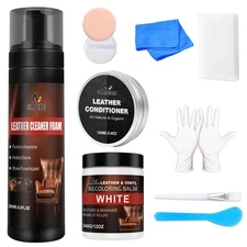 Leather Recoloring Balm Set,Leather Cleaner Restore Conditioner Mink Oil for ...