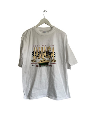 Vintage Destination T Shirt White Jamaica Ship To Shore Size L Sun Island
