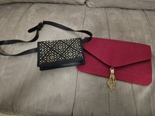 2 Borse,Pochette Elegante Corallo+ Crossbody nero