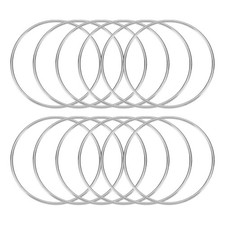 12 Pcs Dream Catcher Rings,3.5 Inch Macrame Hoops Rings,Silver