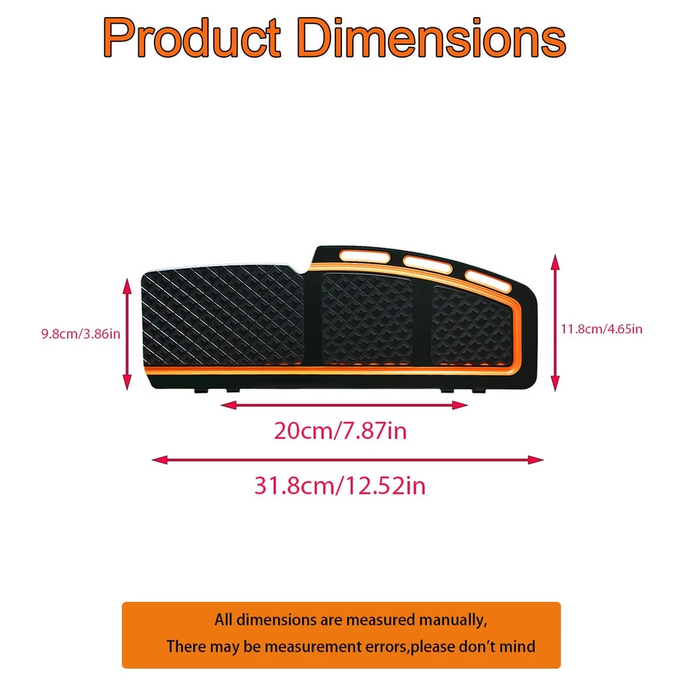 1 Tableros de piso negro naranja corte diamante para Harley Touring Street Glide FLHX Foto 2 de 4