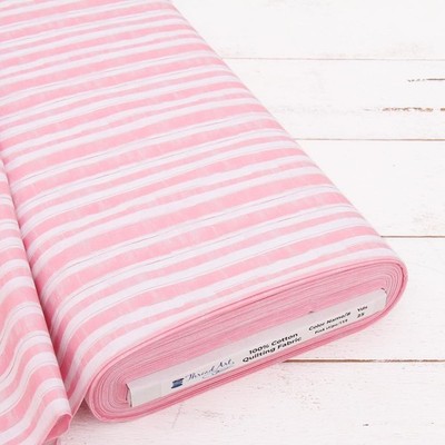 Threadart Cotton Quilting Fabric By The Yard - Vintage- Pink Stripe