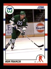  1990 Ron Francis 70 Whalers 10 Score Hockey Sports Trading Card CC