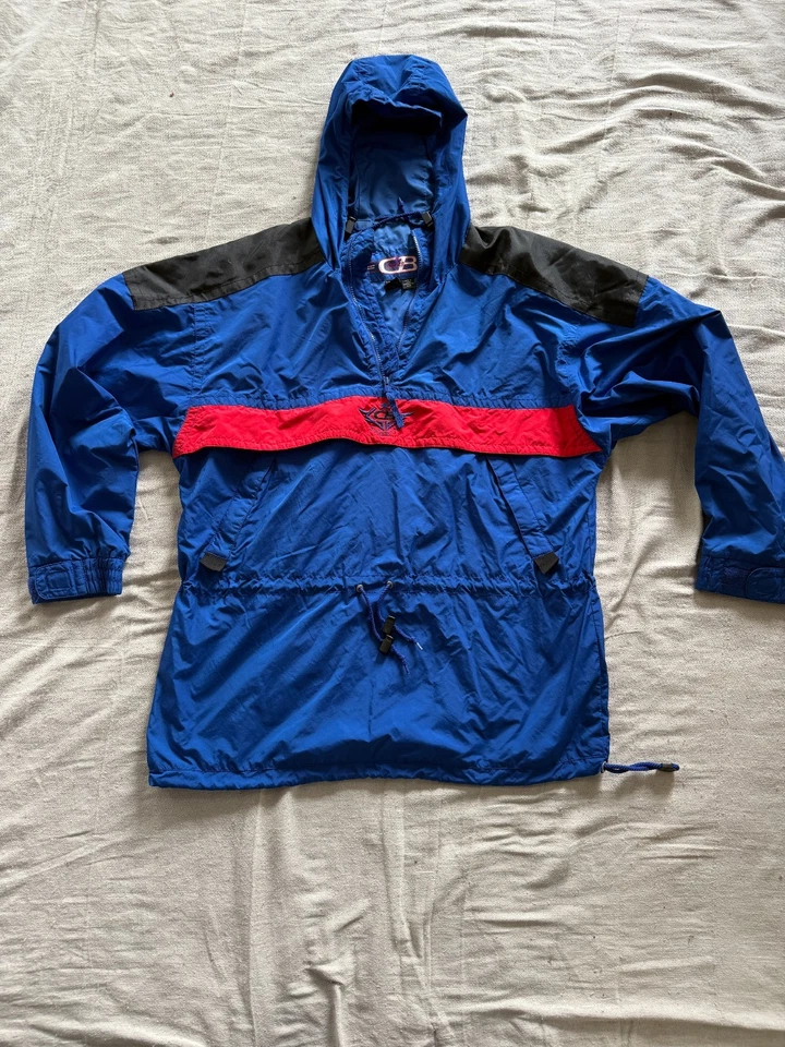 Chaqueta de Esquí Vintage CB SPORTS PARA HOMBRES GRANDE Pullover ANORAK con Capucha Años 90 Retro Foto 2 de 4