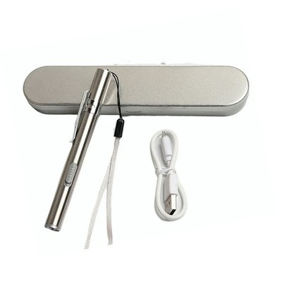 Gelbe Stiftlampe 60 Lumen Helligkeit USB-aufladbar Edelstahl Mit Tasch Zo1G