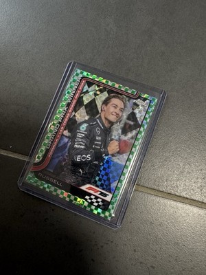 2025 Topps Chrome Formula 1 F1 GEORGE RUSSELL Green Checker Flag Refractor /99