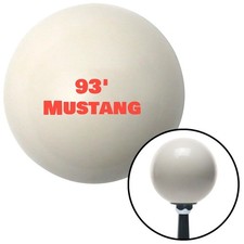 Red 93 Mustang Ivory Shift Knob W M16x1.5 Insert Shifter Auto Manual Custom