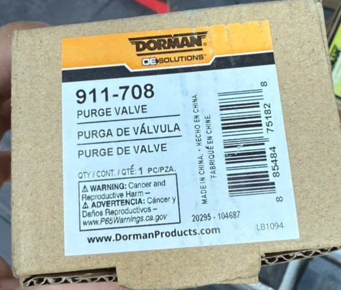 Válvula de purga de bote de vapor Dorman 911-708 para 11-15 Mazda CX-9 3,7 L-V6 Foto 2 de 2