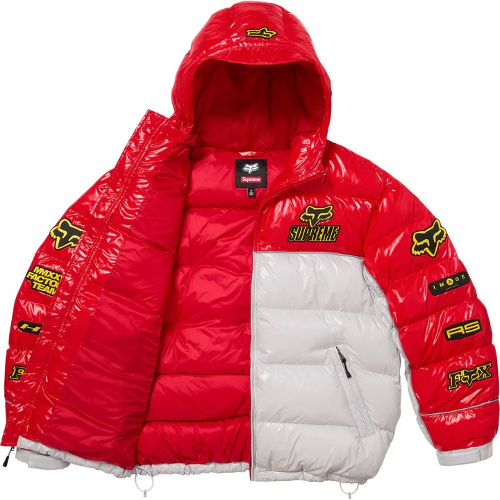 Supreme Fox Racing Shiny Down Puffer Jacket Red | eBay