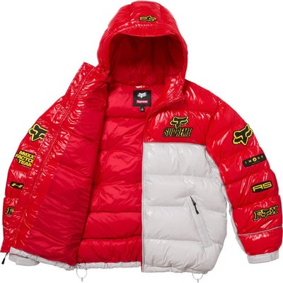 Supreme Fox Racing Shiny Down Puffer Jacket Red | eBay