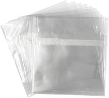 CD Jewel Case Sleeves, 6 1/8 X 5 1/8 Inches Crystal Clear Self-Seal