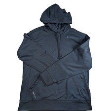 NIKE Therma-Fit Black Long Sleeve Hoodie Pullover Drawstring - Men's Size Medium